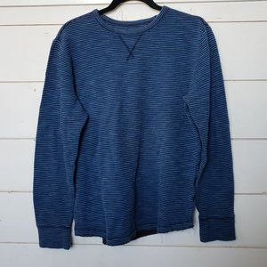 Mossimo Men's Blue Long Sleeve T-shirt, Thermal Waffle Knit, size L